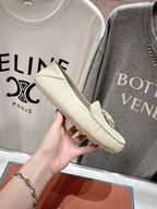 dot sole walk mocassin cream calfskin