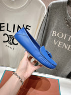 dot sole walk mocassin blue calfskin