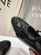 Celin Ballerina Triple Strap Black Patent Calfskin