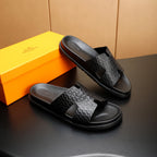 HM Men's Izmir Slide Black Cowhide 547362