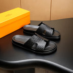 HM Men's Izmir Slide Black Cowhide 547362