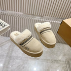 UGG Disquette Atherson Slipper Muted Taupe White Wool Suede 512920