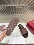 GG Slide Sandal Brown Canvas Rubber 788183