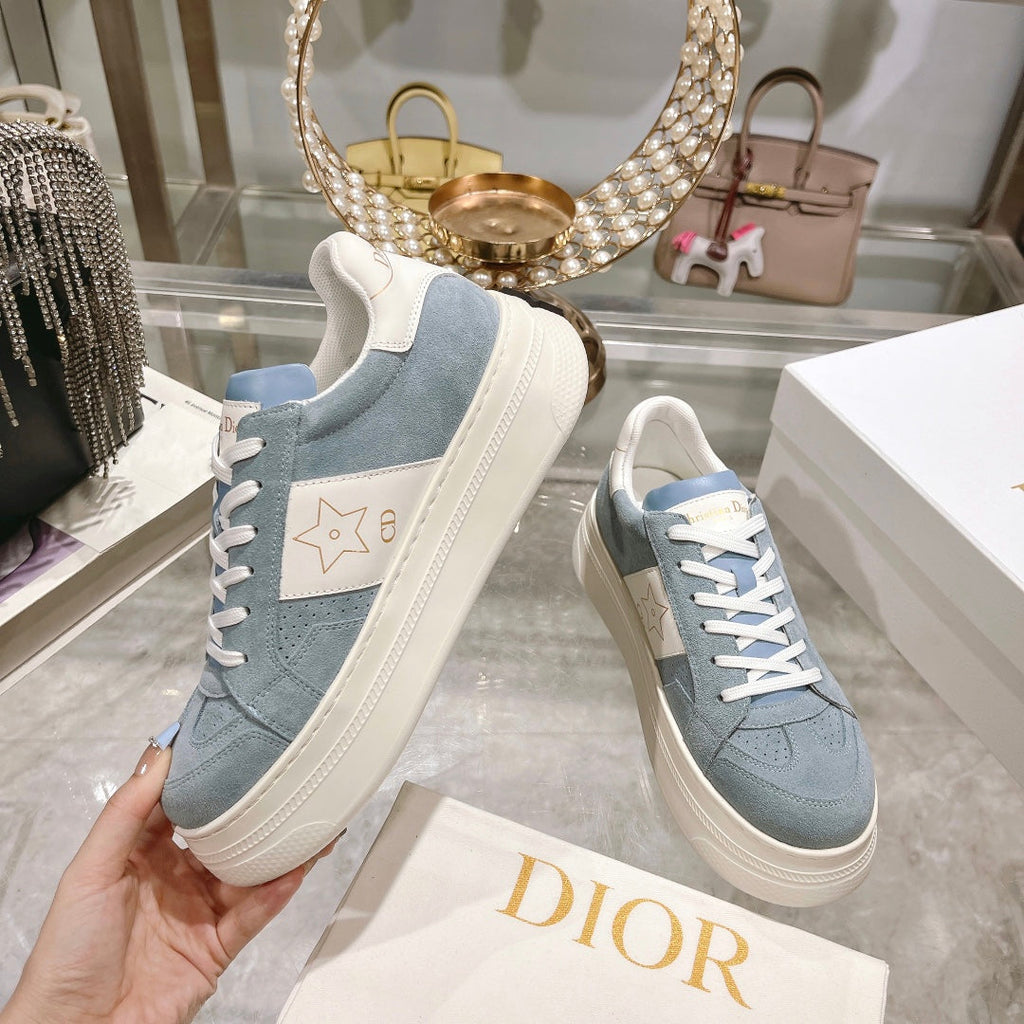 cd star sneaker white calfskin rock gray suede