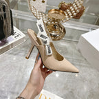 JAdior Slingback 85 Beige Patent Calfskin