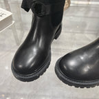 CD D-Major Boot Black Mix White Calfskin And Canvas