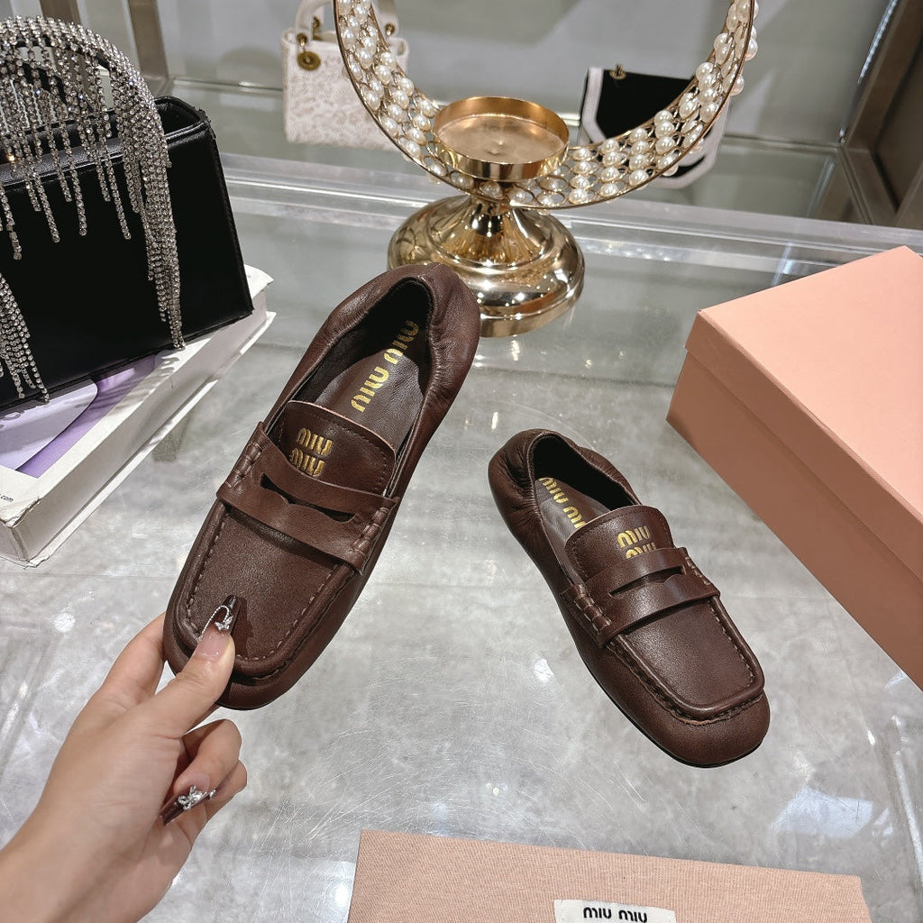 Miu Miu 25 Loafer Chocolate Brown Cowhide 175908