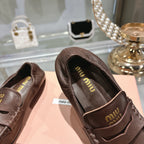 Miu Miu 25 Loafer Chocolate Brown Cowhide 175908