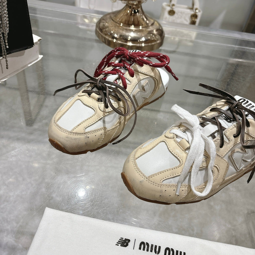 Miu x NB 530 SL Deco Mules Beige mix White Leather 235296