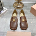 Miu 25C Loafers Coffee Cowhide 235302