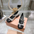 Miu 25C Mary Jane 45MM Beige Gray Mix Black Fabric 235366