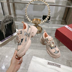 Viv 25 Diamond Sneaker Pink Cowhide   Imported 235357