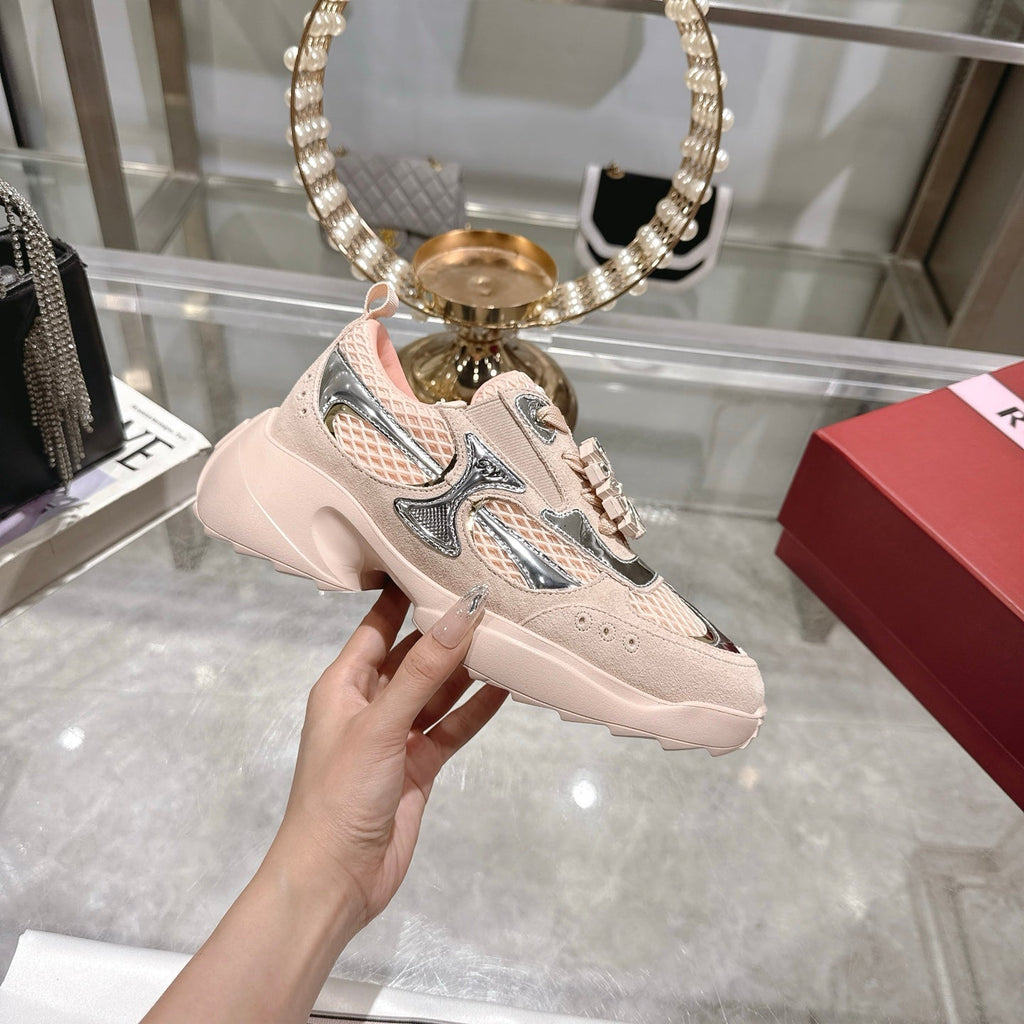 Viv 25 Diamond Sneaker Pink Cowhide   Imported 235357