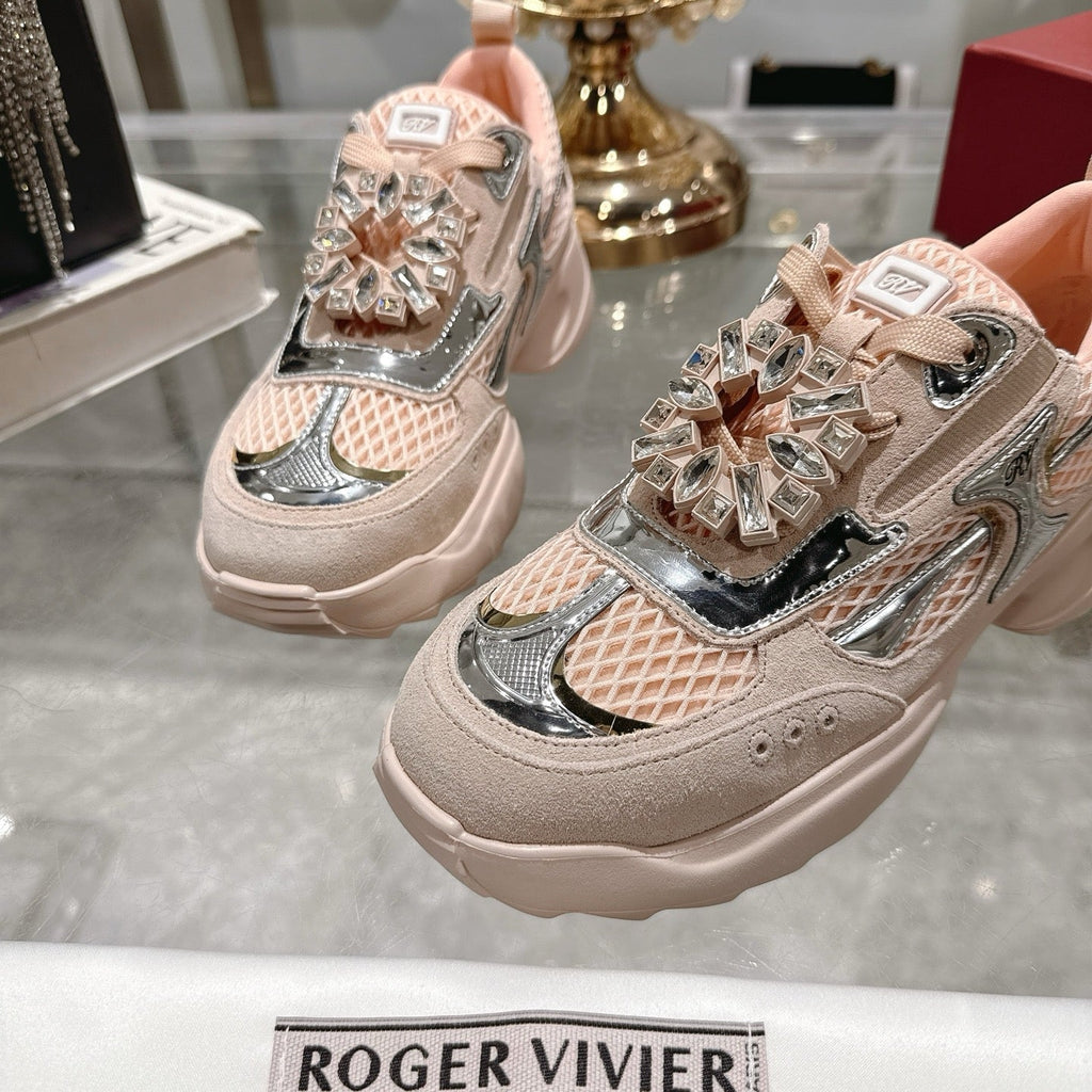 Viv 25 Diamond Sneaker Pink Cowhide   Imported 235357