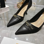 CD 25 Pump High Heels Black Leather 306925