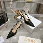 CD 25 Slingback Heel Black Leather 306927
