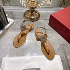 Viv 25 Thong Sandals Brown Cowhide 334690