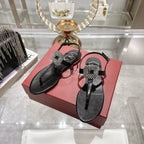 Viv 25 Thong Sandals Black Cowhide 334691