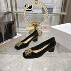 CD 25 Pump Heel Height 3cm Black Patent Leather 393413