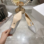 CD 26 Pump Light Gray Full Diamond Sheepskin 592199