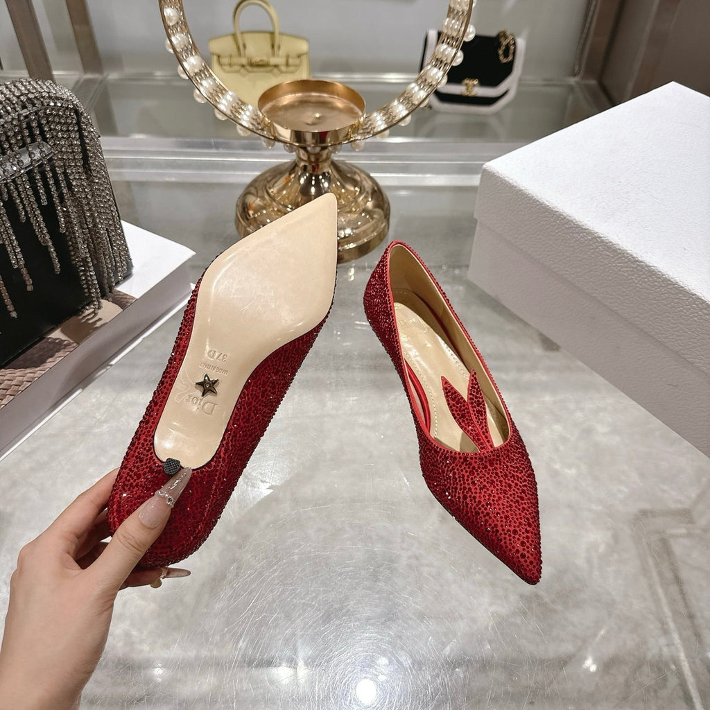 CD 26 Pump 35mm Red Full Diamond Sheepskin 592200