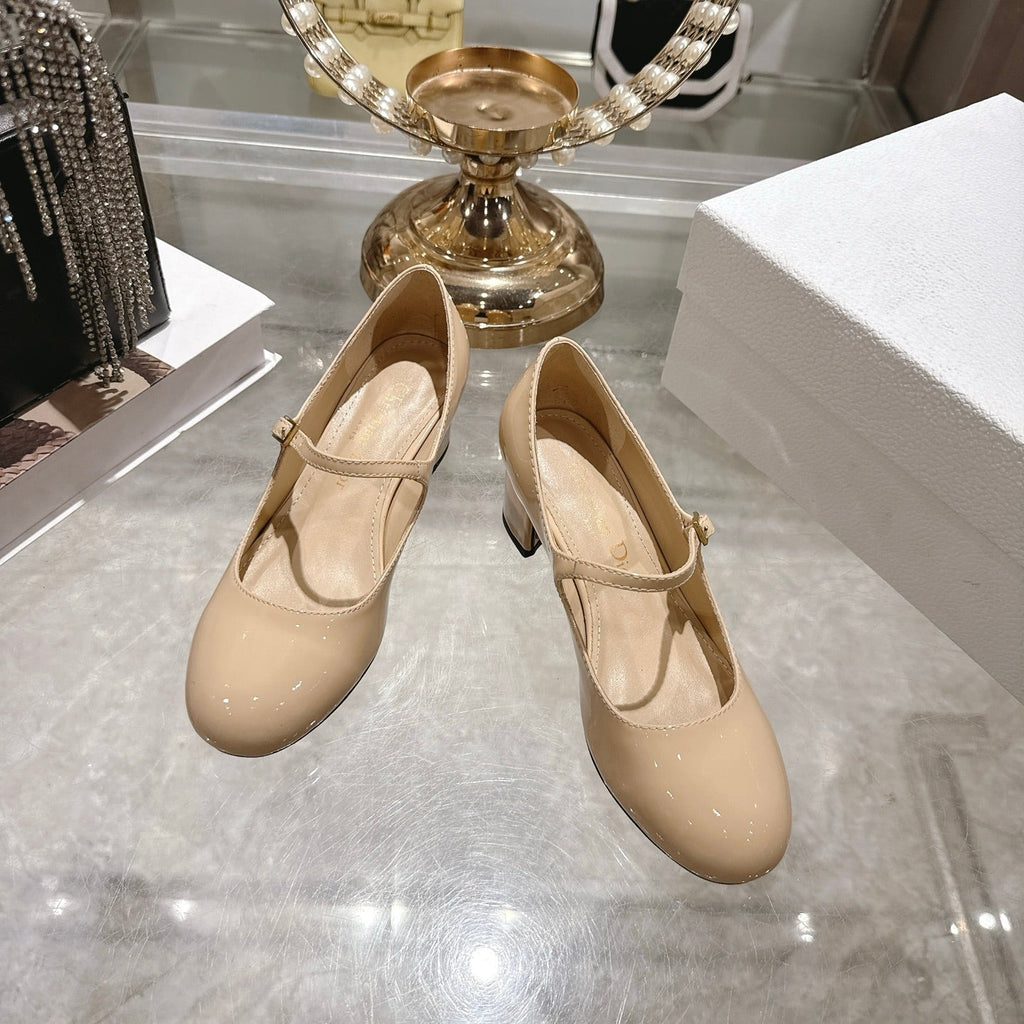 CD 26 Lolita High-Heeled 40 Beige Patent Leather 592219