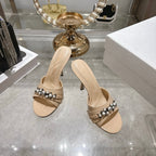 CC 26 High-Heeled Mules 85mm Pearl Beige Patent Leather 592250