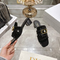 CD 26 Chunky Heel Sandals 35mm Black Patent Leather 592270