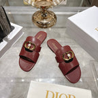 CD 26 Chunky Heel Sandals Burgundy Leather 592274