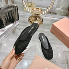 Miu Miu 26s Slippers Black Mesh 679835