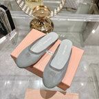 Miu Miu 26s Slippers Grey Mesh 679836
