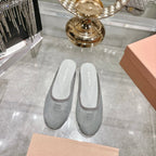 Miu Miu 26s Slippers Grey Mesh 679836