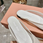 Miu Miu 26s Slippers White Mesh 679837