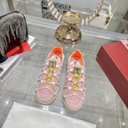 Roger Vivier Zag Sneakers Pink Lace Lambskin 679801