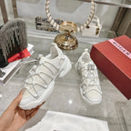 Roger Vivier Zag Sneakers White Lace Lambskin 679802