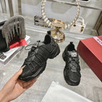 Roger Vivier Zag Sneakers Black Lace Lambskin 679803