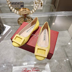 Roger Vivier 26s U Look Ballet Flat Yellow Leather 679806