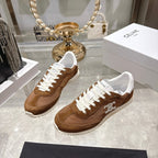 Celine Racer Sneaker Brown Suede Fabric 679819