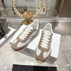 Celine Racer Sneaker Dark Khahi White Suede Fabric 679821