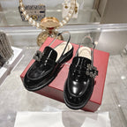 Roger Vivier 26s Viv' Ranger Half Loafer Black Patent Leather 679811