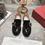 Roger Vivier 26s Viv' Ranger Loafer Black Patent Leather 679812
