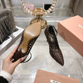 Miu 26s Strappy Pumps 7.5cm Chocolate Sheepskin 679776