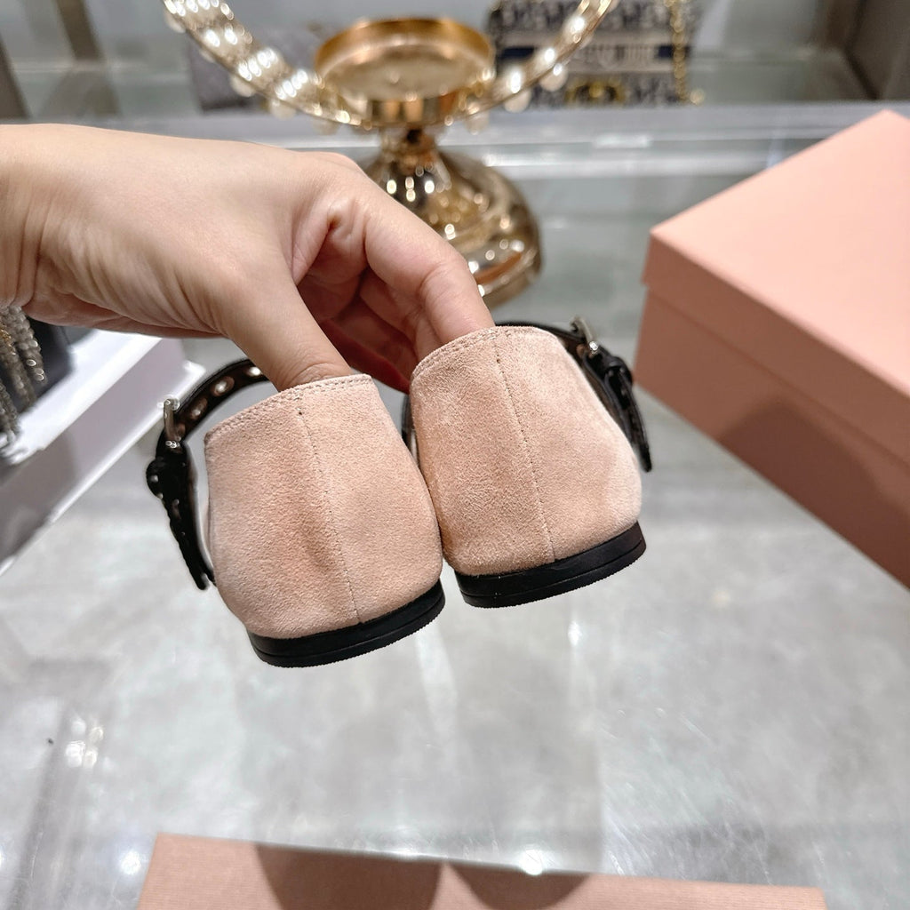 Miu 26s Ballerinas Light Pink Suede 679779