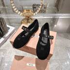 Miu 26s Ballerinas Black Suede 679780