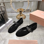 Miu 26s Ballerinas Black Suede 679780