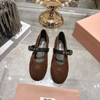 Miu 26s Ballerinas Chocolate Suede 679781