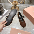 Miu 26s Ballerinas Chocolate Suede 679781