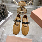 Miu 26s Ballerinas Brown Suede 679782