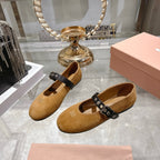 Miu 26s Ballerinas Brown Suede 679782