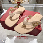 Roger Vivier 26s Thong Beige Cowhide 679814
